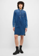 Damska Sukienka Mini Mustang Style Aloha Henley Dress Denim Blue 1015584 5000 701