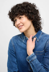 Damska Sukienka Mini Mustang Style Aloha Henley Dress Denim Blue 1015584 5000 701