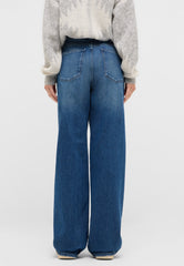 Damskie Spodnie Jeansowe Mustang Style Madison Wide Denim Blue 1016931 5000 582