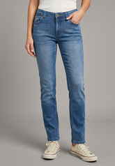 Damskie Spodnie Jeansowe Mustang Style Rebecca Slim Denim Blue 1016989 5000 682