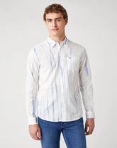Koszula Męska Wrangler Ls 1pkt Shirt White W5A9OG989 112130089