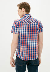 Koszula Męska Wrangler SS Western Shirt Limoges Blue W5J04MX50 112130142