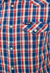 Koszula Męska Wrangler SS Western Shirt Limoges Blue W5J04MX50 112130142