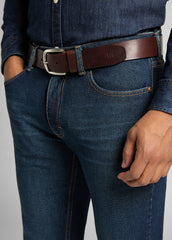 LEE BELT MĘSKI PASEK SKÓRZANY KLASYCZNY DARK BROWN LF045024 112124770