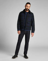 Lee Chetopa Winter Jacket Męska Kurtka Przejściowa W Kratę Navy L86PCS35 112122755