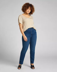 Lee Classic Straight Plus Damskie Spodnie Jeansowe Dark Sylvie L32JPVWM 112107646