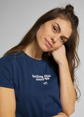 Lee Crew Neck Tee Damski T-shirt Washed Blue L44OYGLR 112109939