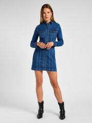 LEE DAMSKA SUKIENKA JEANSOWA LEE FOREVERFIT RIDER DRESS CLEAN RILEY 112355125