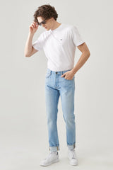 Lee Daren Zip Fly Męskie Spodnie Jeansowe Bleached Cody L707NLUH 112145465
