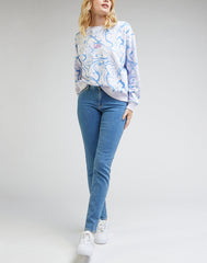 Lee Elly Damskie Spodnie Jeansowe Jeansy Dżins Shredder Blue L305GUB35 112330545