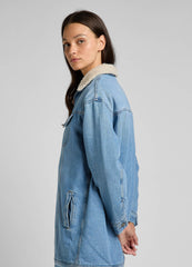 Lee Elongated Sherpa Rider Damska Kurtka Jeansowa Day Use L55NRDZC 112322384