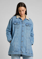 Lee Elongated Sherpa Rider Damska Kurtka Jeansowa Day Use L55NRDZC 112322384