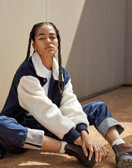 Kurtka Przejściowa Damska Lee Elongated Varsity Jacket Sherpa Navy L55IEX35 112320682