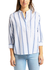 Lee Essential Blouse Damska Bluzka W Paski Surf Blue L45VZQQF 112110648