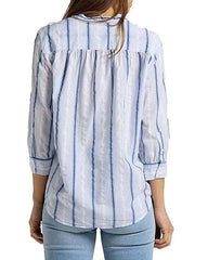 Lee Essential Blouse Damska Bluzka W Paski Surf Blue L45VZQQF 112110648