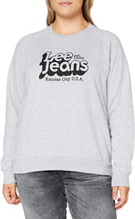 Lee Graphic Crew Sws Damska Bluza Klasyczna Logo Nadruk Grey Mele L53TTXMP 112112533
