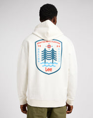 Lee Męska Bluza Z Kapturem Nierozpinana Graphic Hoodie Ecru 112349068 LM34015543