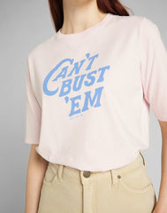 Lee Half Sleeve Tee Damski T-shirt Koszulka Nadruk Logo Pale Lilac L41ZEPSU 112140063