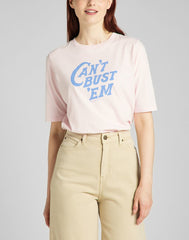 Lee Half Sleeve Tee Damski T-shirt Koszulka Nadruk Logo Pale Lilac L41ZEPSU 112140063