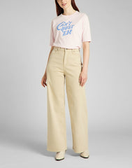 Lee Half Sleeve Tee Damski T-shirt Koszulka Nadruk Logo Pale Lilac L41ZEPSU 112140063