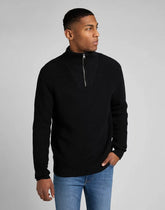 Lee Half Zip Knit Męski Sweter Rozpinany Black L83YDE01 112322622