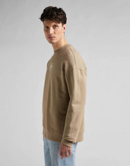 Lee Logo Loose Męska Bluza Klasyczna Nadruk Crew Clay L82ESP56 112145607