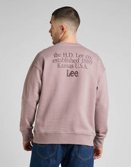 LEE LOGO LOOSE SWS MĘSKA BLUZA NADRUK PURPLE STORM L84ITJ70 112322646