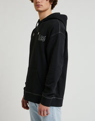 Męska Bluza Z Kapturem Kangurka Lee Loose Seasonal Hoodie Washed Black Ll26fton 112331482