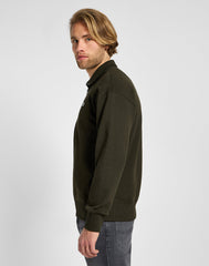 LEE MĘSKA BLUZA HALF ZIP SWS OLIVE NIGHT 112355752 LL99016192