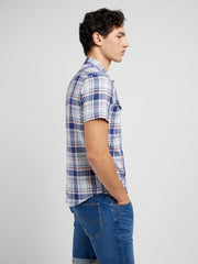 LEE MĘSKA KOSZULA LEE SS WESTERN SHIRT MEDIEVAL BLUE 112349936