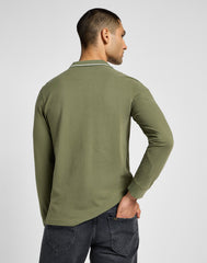 Męska Koszulka Lee LS Pique Polo Mercantile Green 112355667 L61V008526