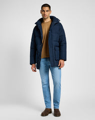 Męska Kurtka Zimowa Lee Long Puffer Jacket Rivet Navy 112355663 LD48015599