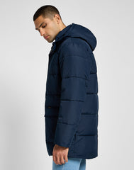 Męska Kurtka Zimowa Lee Long Puffer Jacket Rivet Navy 112355663 LD48015599