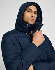 Męska Kurtka Zimowa Lee Long Puffer Jacket Rivet Navy 112355663 LD48015599