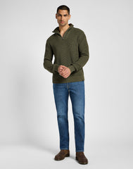 Lee Męski Sweter Half Zip Knit Mercantile Green L83Y008526 112355675