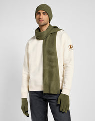 Męski Zestaw Zimowy Czapka Szalik Rękawiczki Lee Xmas Pack Mercantile Green 112358293