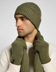 Męski Zestaw Zimowy Czapka Szalik Rękawiczki Lee Xmas Pack Mercantile Green 112358293