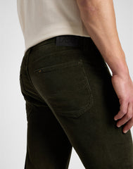 Męskie Spodnie Materiałowe Sztruksowe Lee Daren Zip Fly Olive Night 112355816 L707016192