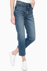 LEE MOM STRAIGHT DAMSKIE SPODNIE JEANSOWE JEANSY BLUE AUTHENTIC L32IRDUB 112107619