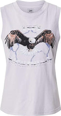 Lee Muscle Tank Damski Top Nadruk Lavender Dusk L43BETOA 112109539