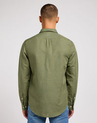 Lee Patch Shirt Męska Koszula Elegancka Logo Olive Grove 112350072 LL37045022