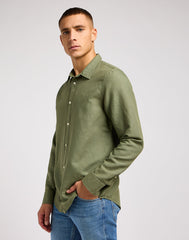 Lee Patch Shirt Męska Koszula Elegancka Logo Olive Grove 112350072 LL37045022