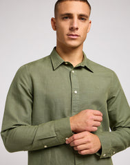 Lee Patch Shirt Męska Koszula Elegancka Logo Olive Grove 112350072 LL37045022