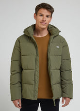 Lee Puffer Jacket Męska Kurtka Zimowa z Kapturem Ciepła Olive Grove L87NNYA61