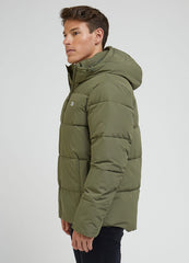 Lee Puffer Jacket Męska Kurtka Zimowa z Kapturem Ciepła Olive Grove L87NNYA61