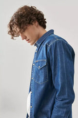 LEE REGULAR WESTERN MĘSKA KOSZULA JEANSOWA DIPPED BLUE L66WPLLA 112145397