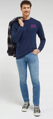 Lee Relaxed Longsleeve Tee Męska Koszulka Z Długim Rękawem Emperor 112341754 LL94015537