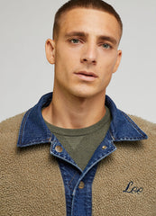 Lee Reversable Rider Jacket Męska Kurtka Jeansowa Dżinsowa Na Guziki Mid Dark L89HPME46