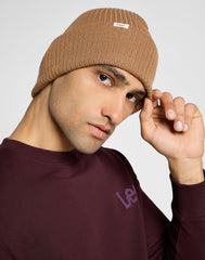 Lee Ribbed Beanie Męska Czapka Zimowa Ciepła Clove Green 112358302 LW81016312