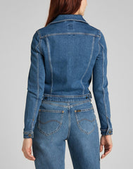 Lee Rider Jacket Damska Kurtka Jeansowa Worn Iris L54MMWQW 112140282